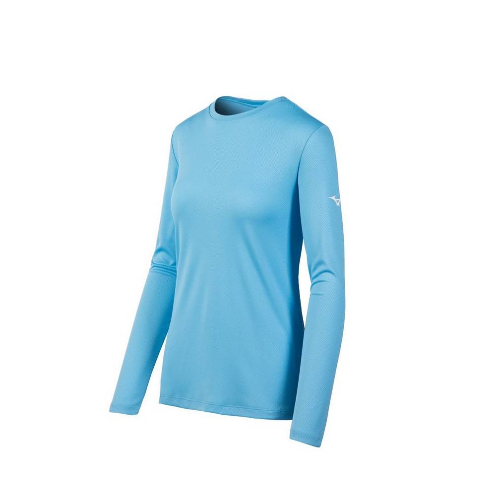 Womens Mizuno Long Sleeve T-Shirts Light Blue Philippines (NMFTRC901)